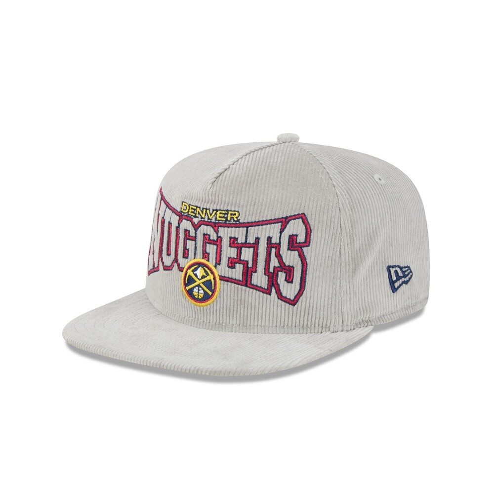 New Era Denver Nuggets Gray Cord Golfer Hat - One Size